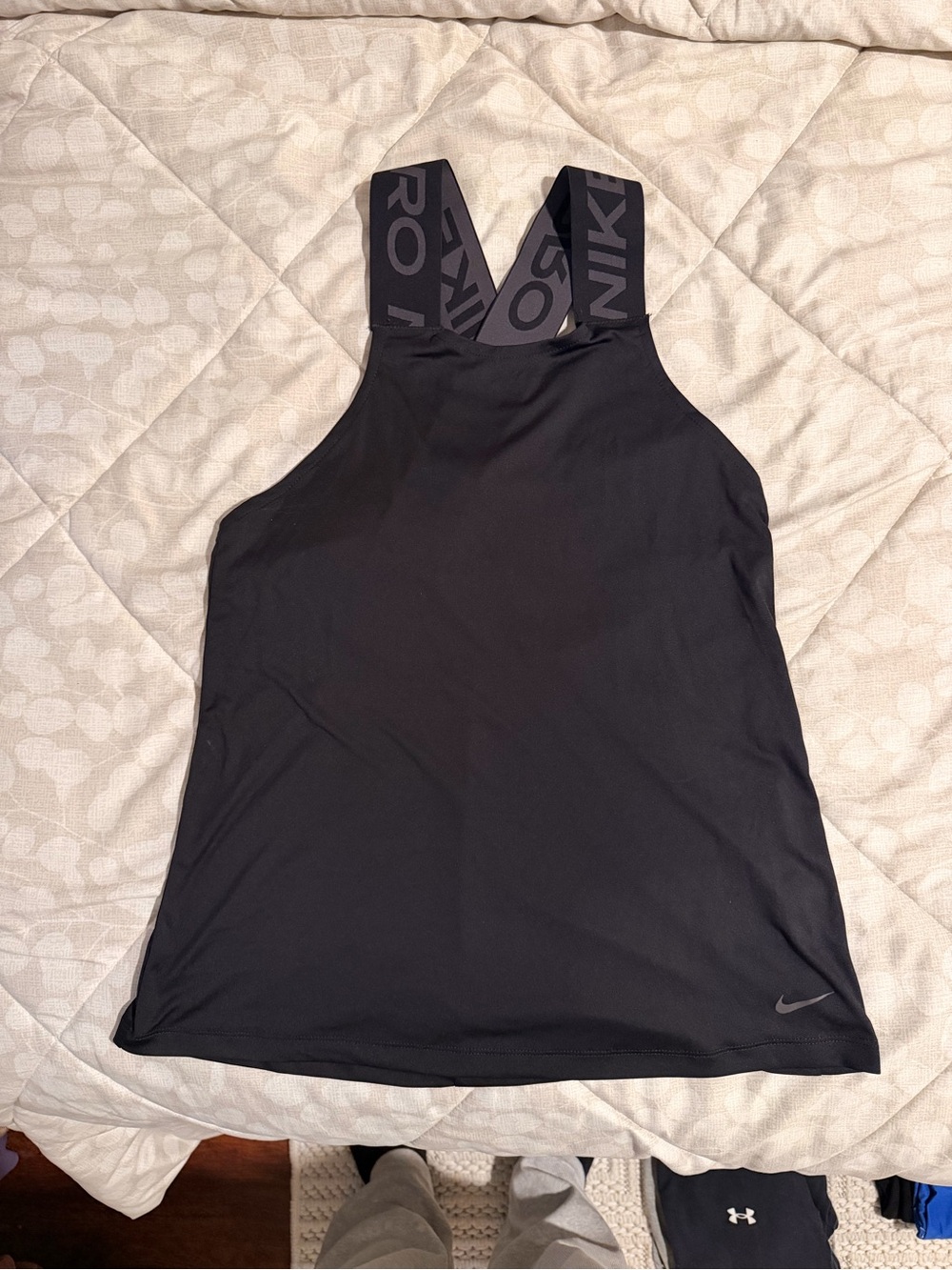 Nike Black Pro Dri-FIT Sports Tank with Logo Straps